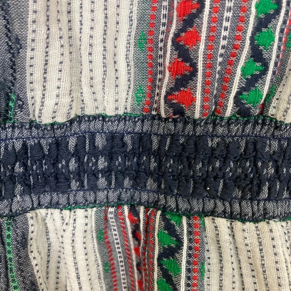 Alice + Olivia Dress Womens 8 FLAWED Nance Smocked Waist Embroidered Boho - Picture 11 of 13